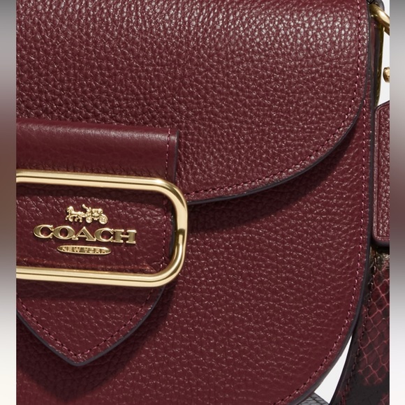 RESERVED| NWT| COACH| OXBLOOD & GOLD SADDLE BAG| NEW - Picture 4 of 16